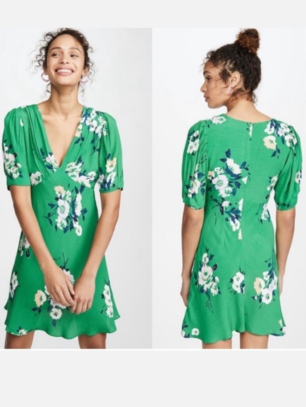 Free People Neon Garden Green Floral Dress